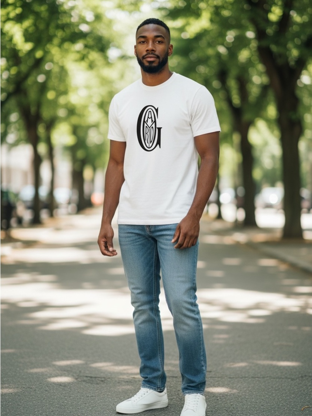 White Short Sleeve Goyar Casual Mens Tee Monogram Desinger Style Summer Boujee